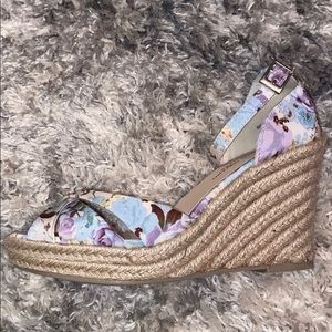 Christian Siriano floral wedges